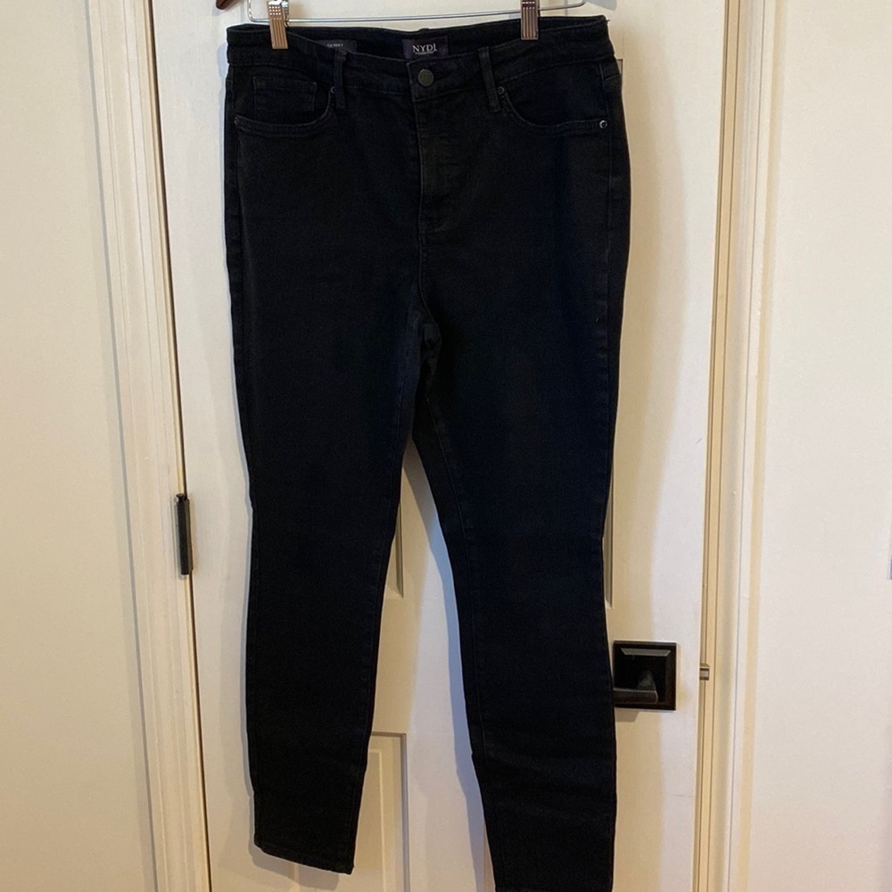 Not Your Daughter’s Jeans in black denim, skinny cut size 12